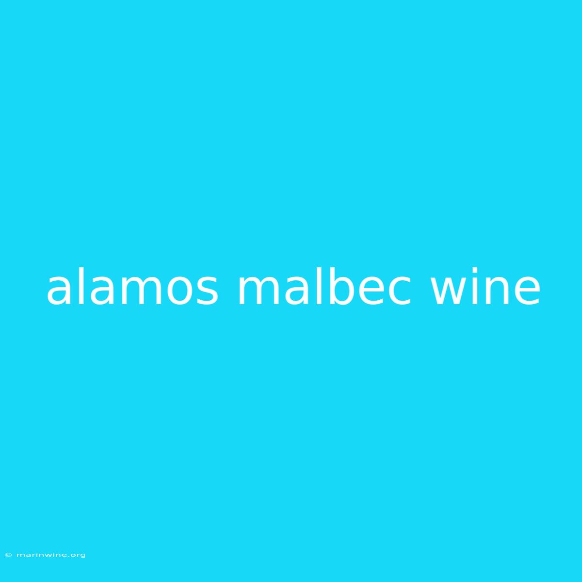 Alamos Malbec Wine