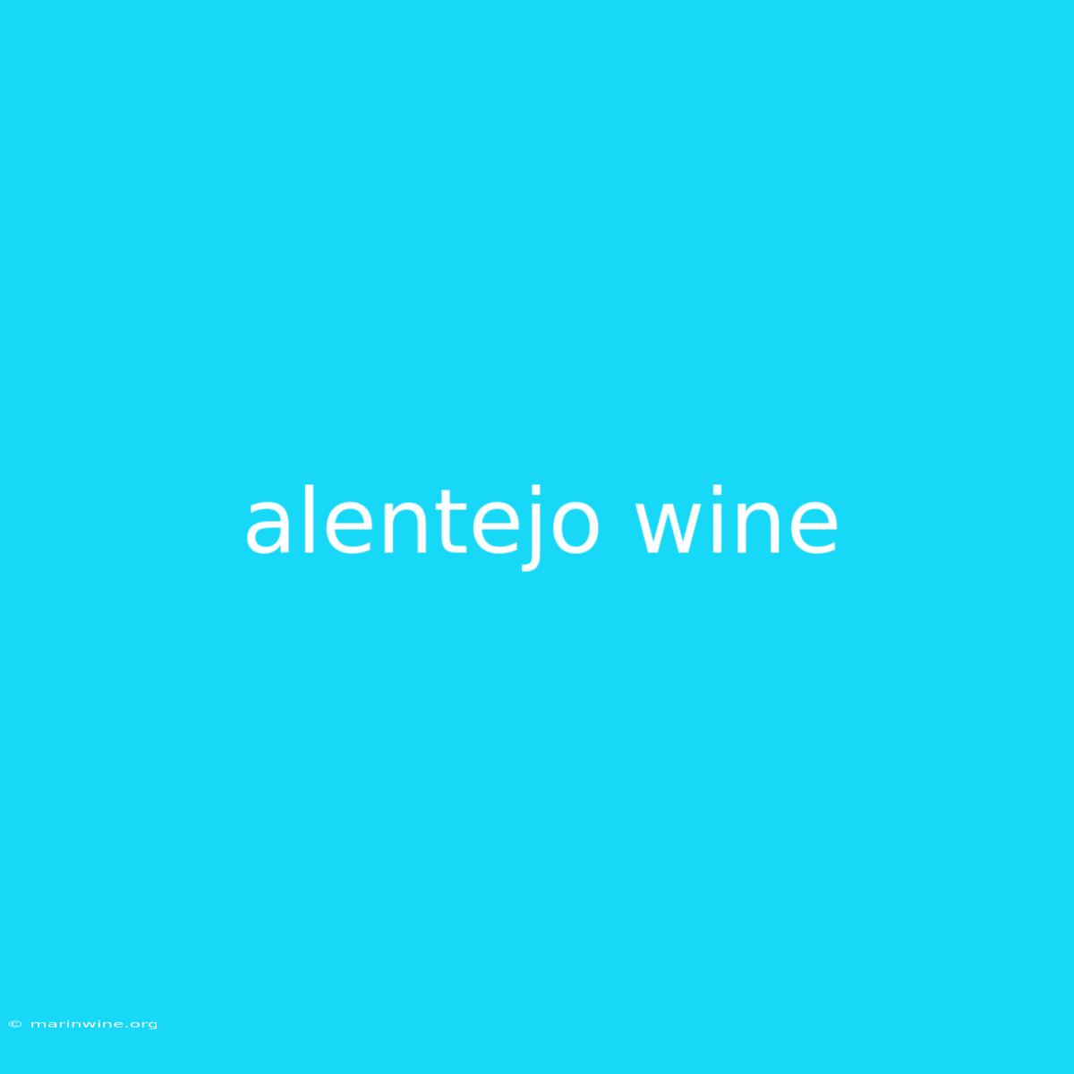 Alentejo Wine