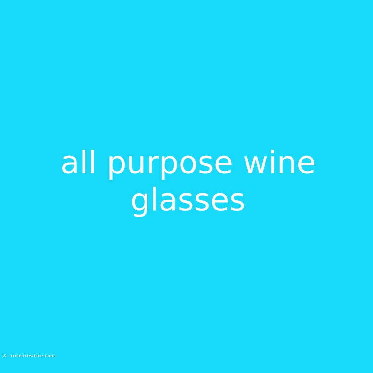 All Purpose Wine Glasses