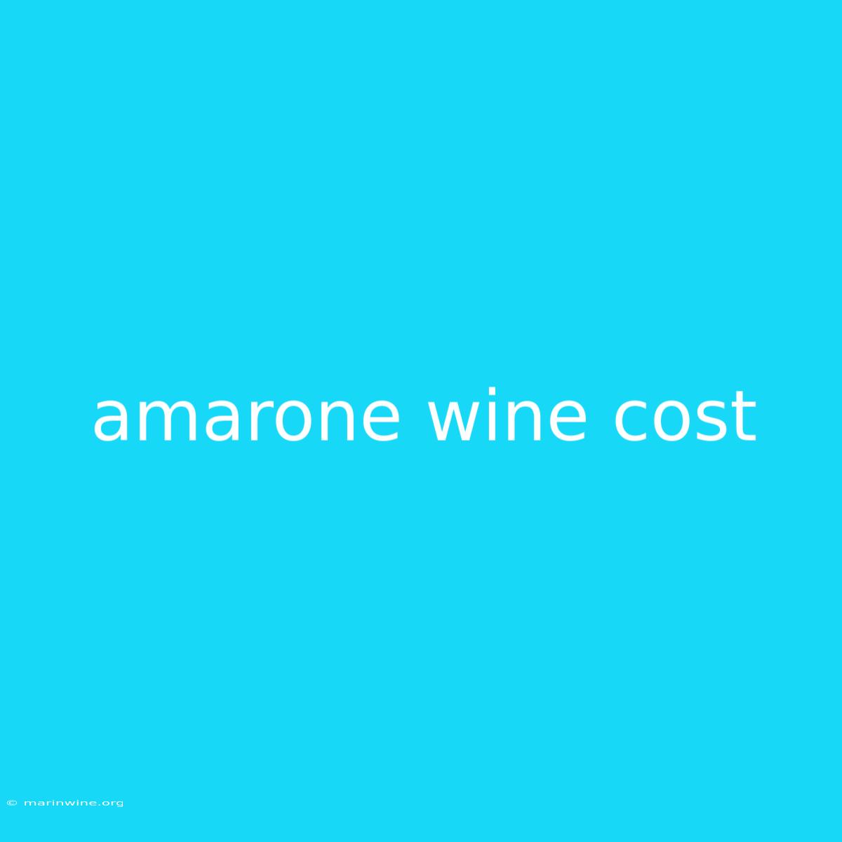 Amarone Wine Cost