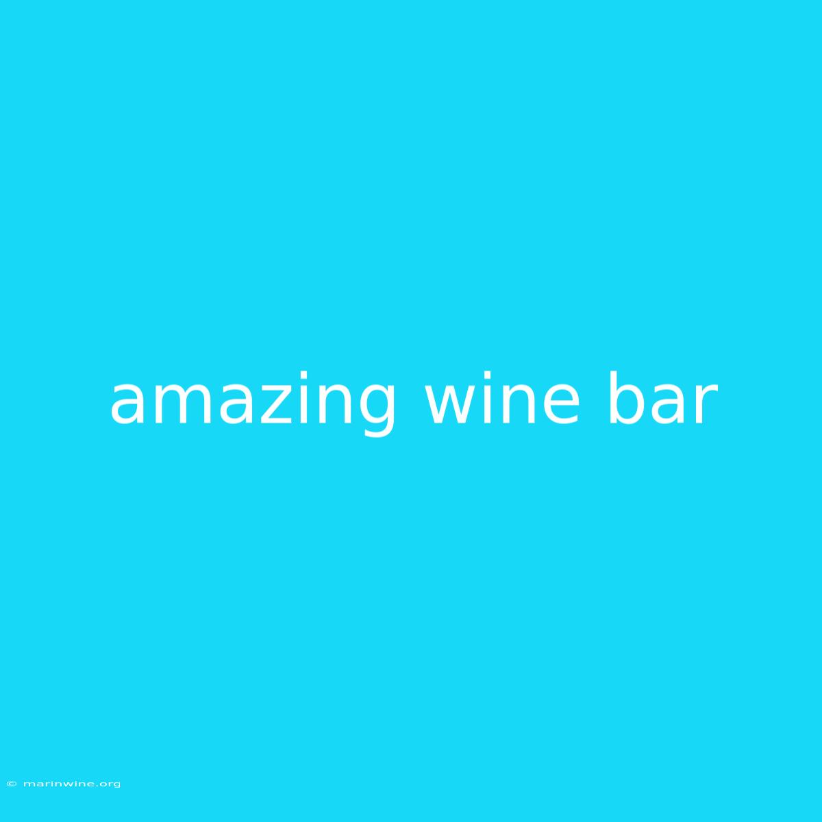 Amazing Wine Bar