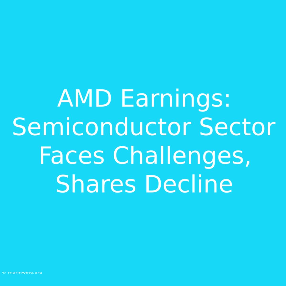 AMD Earnings: Semiconductor Sector Faces Challenges, Shares Decline 