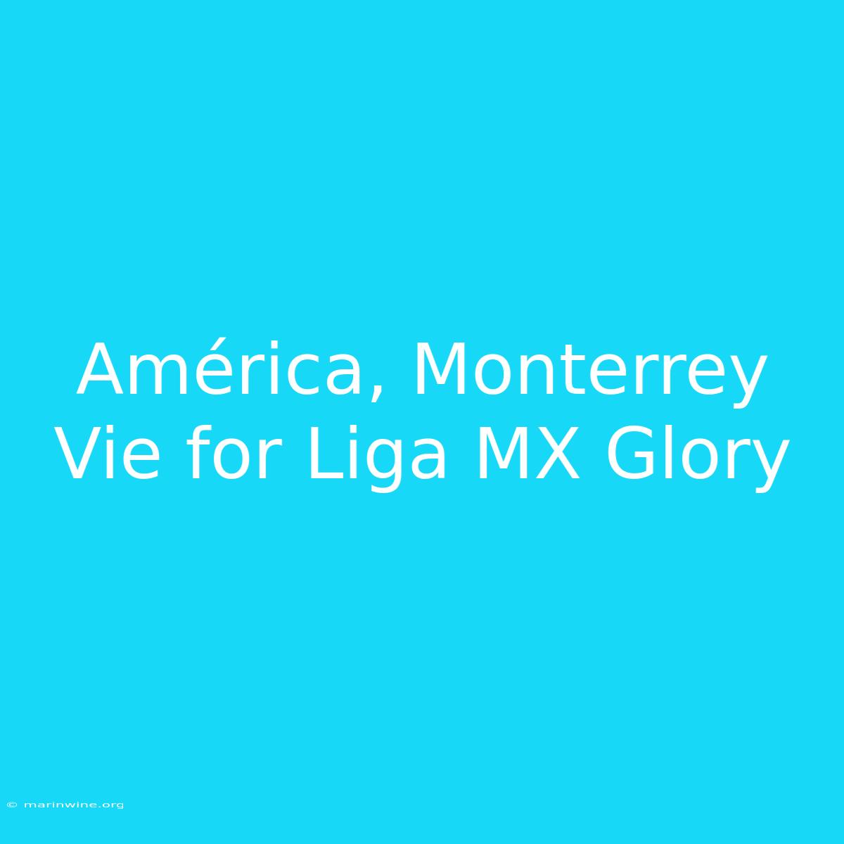 América, Monterrey Vie For Liga MX Glory