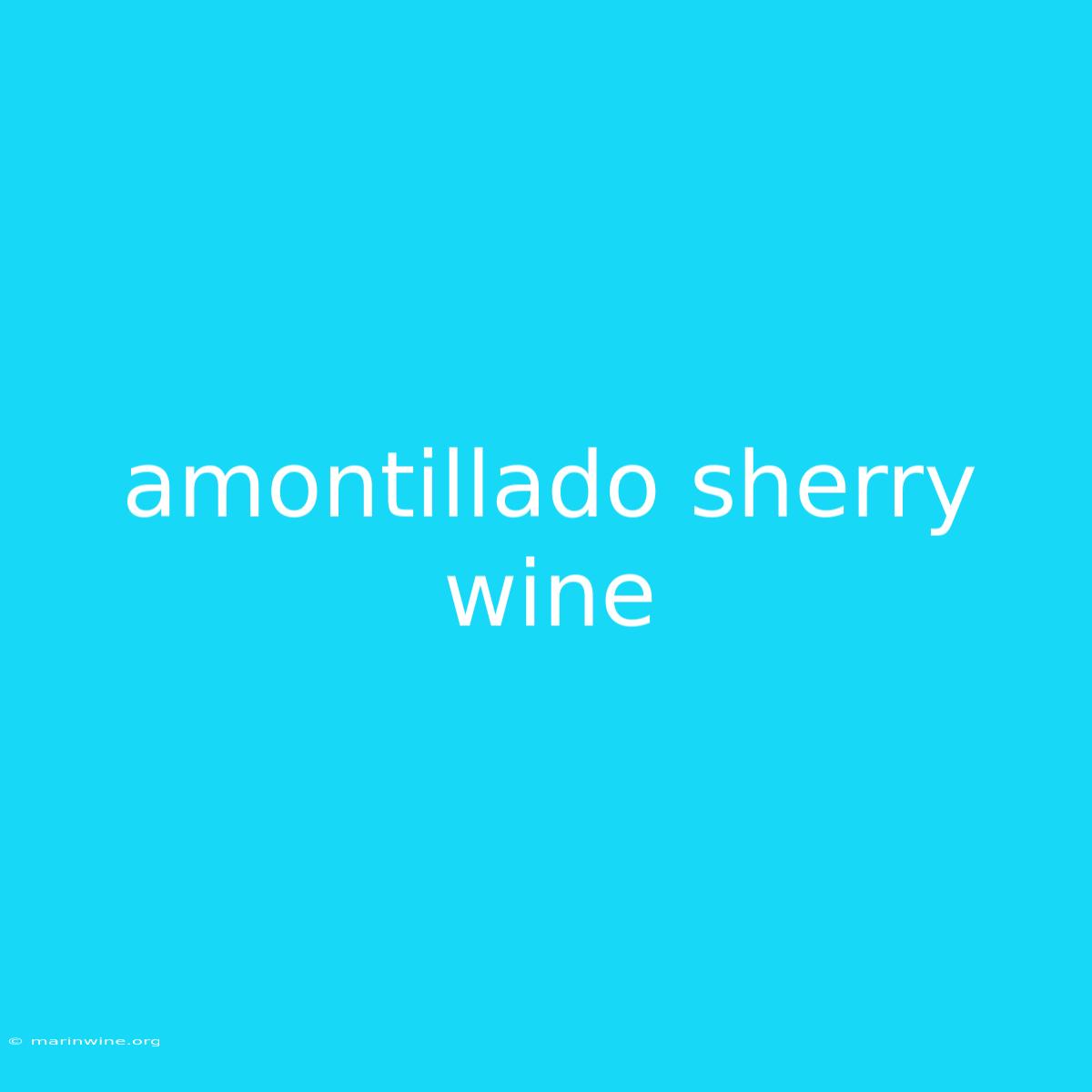 Amontillado Sherry Wine