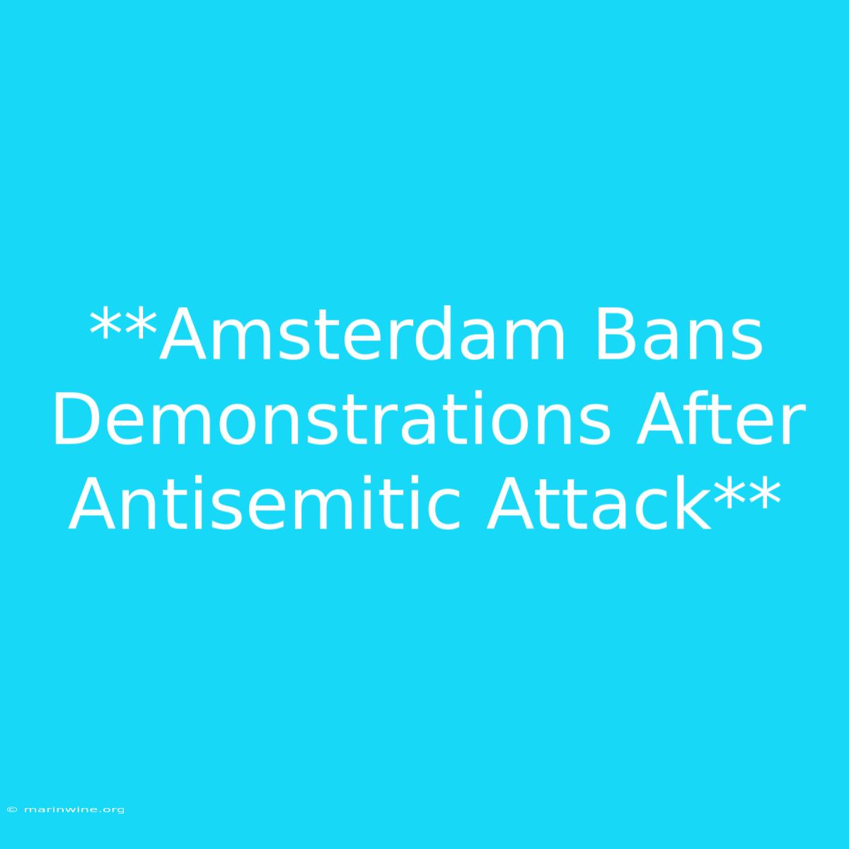 **Amsterdam Bans Demonstrations After Antisemitic Attack**