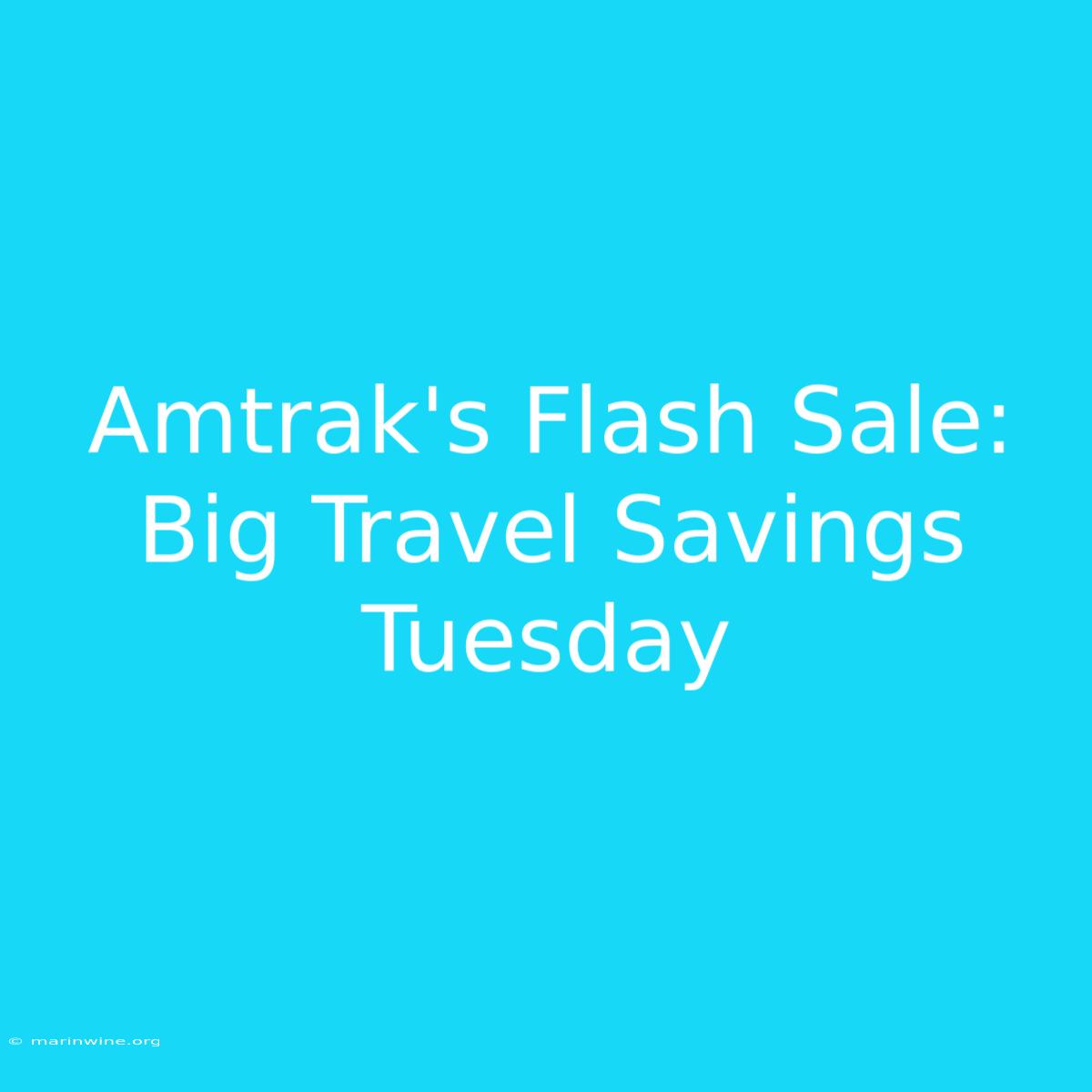 Amtrak's Flash Sale: Big Travel Savings Tuesday