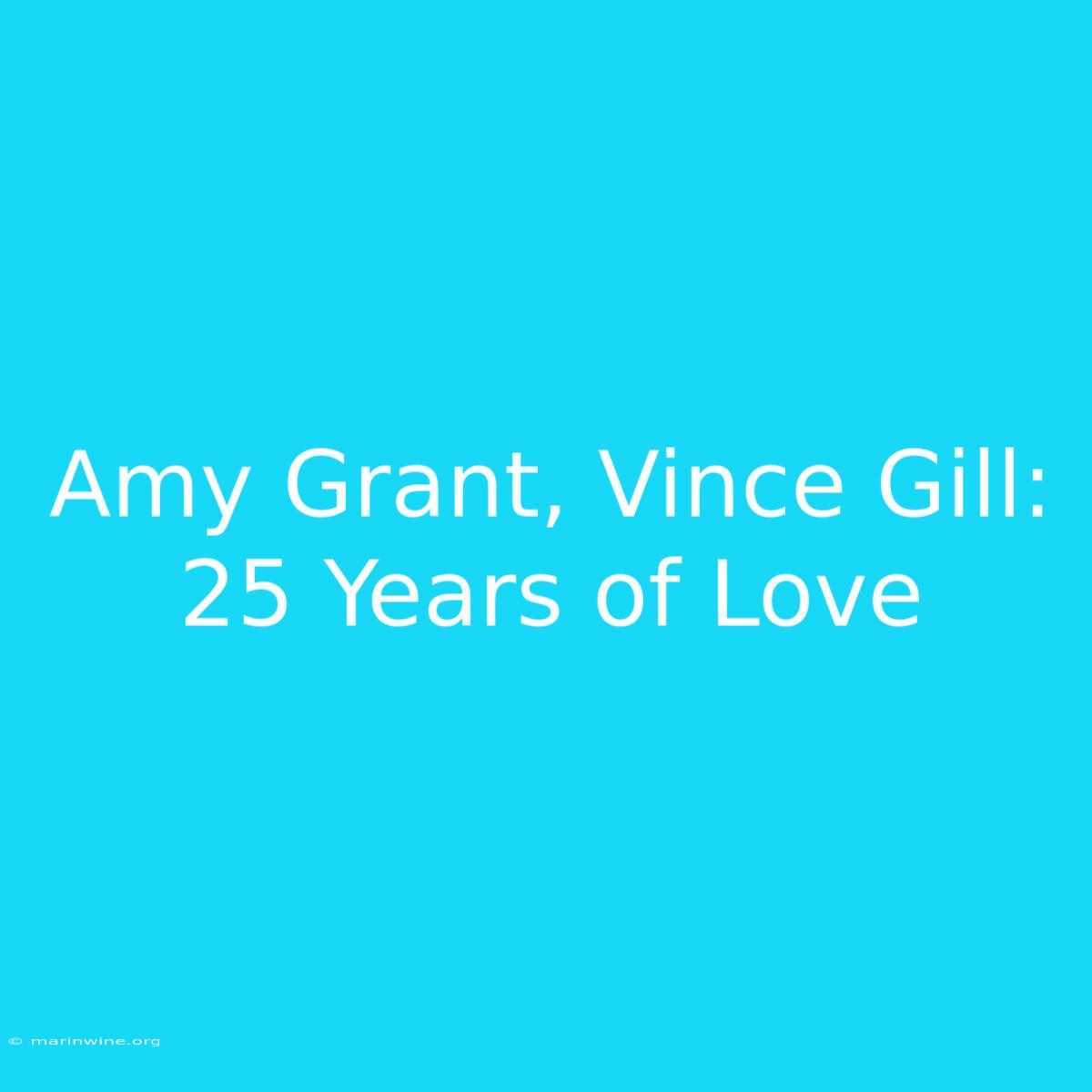 Amy Grant, Vince Gill: 25 Years Of Love