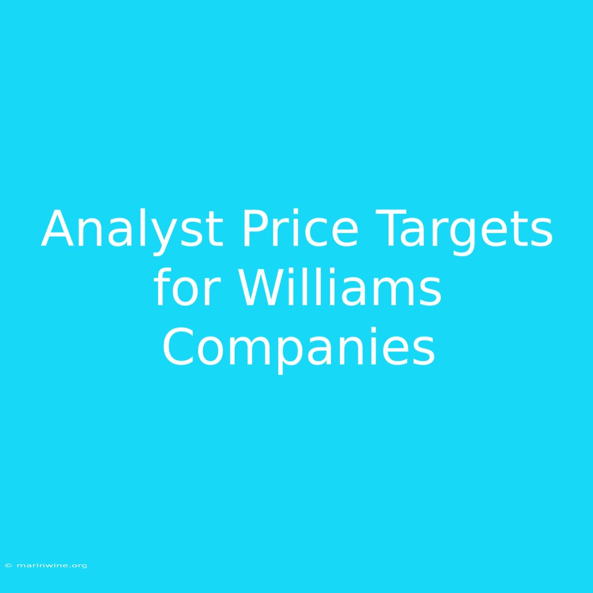 Analyst Price Targets For Williams Companies 