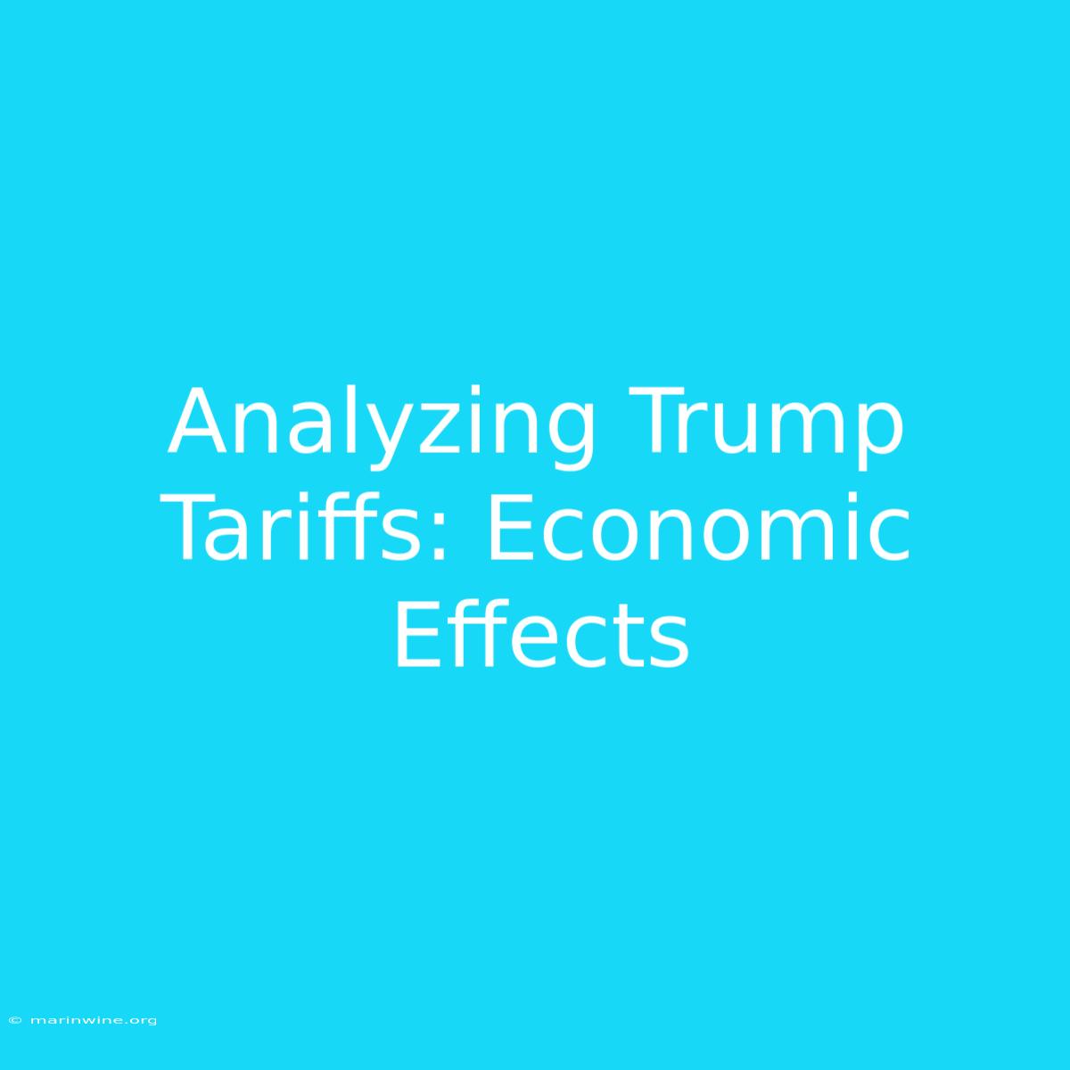 Analyzing Trump Tariffs: Economic Effects