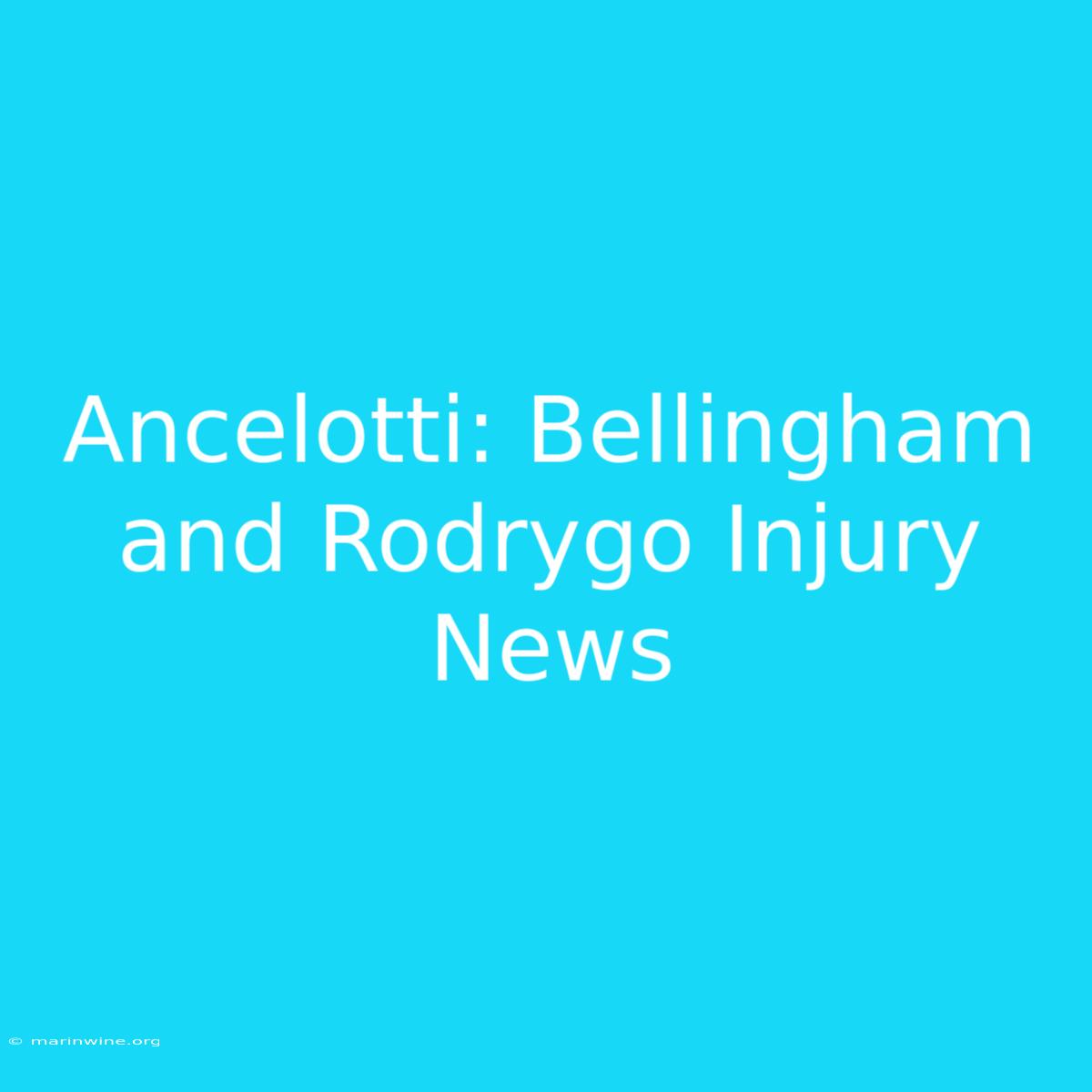 Ancelotti: Bellingham And Rodrygo Injury News