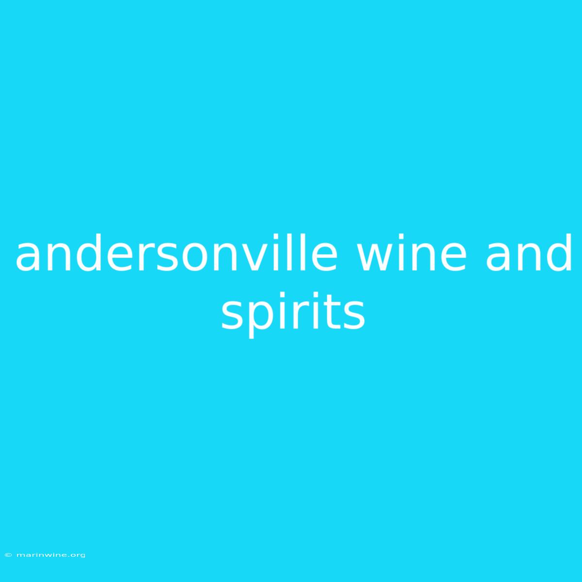 Andersonville Wine And Spirits