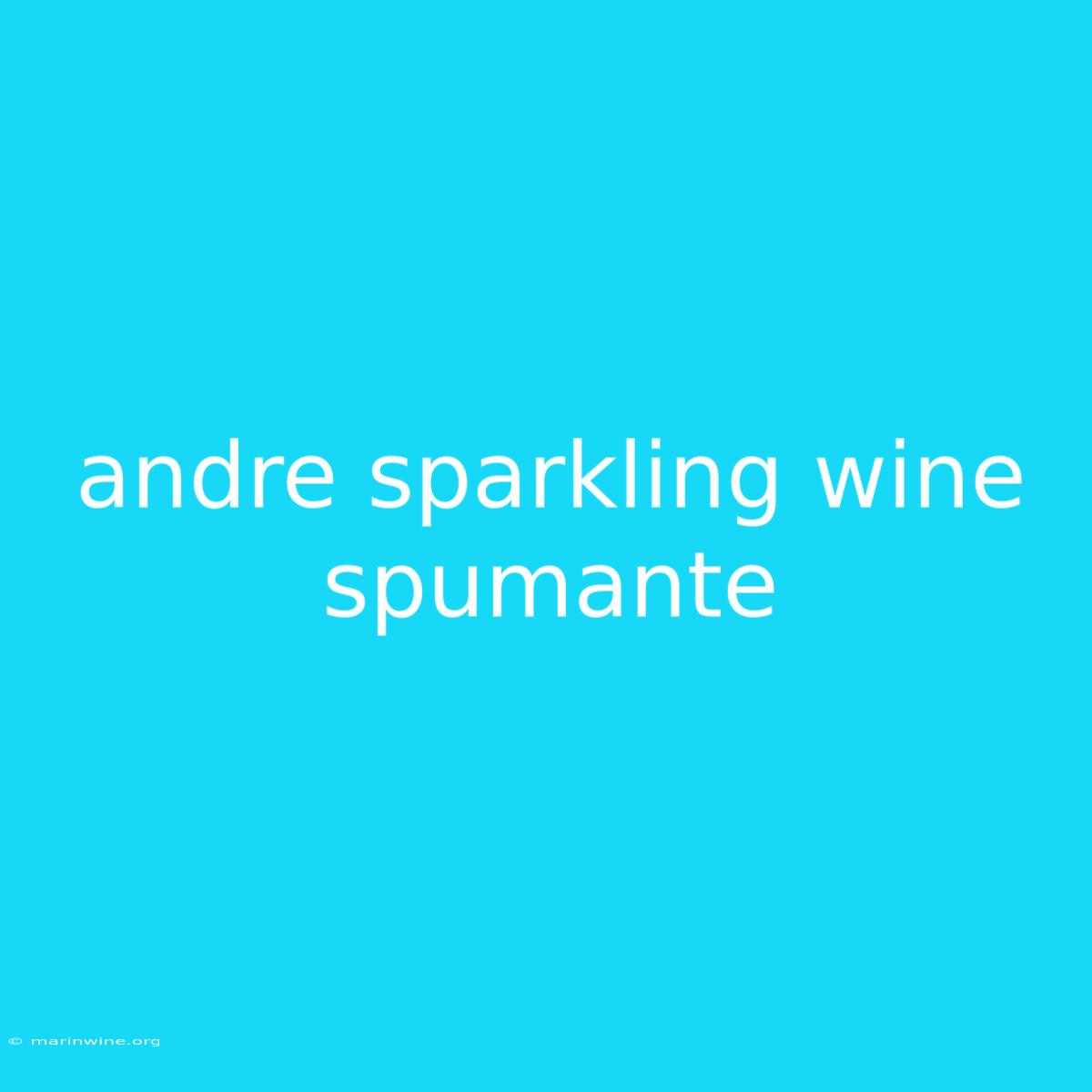 Andre Sparkling Wine Spumante