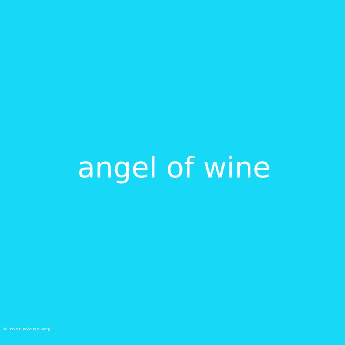 Angel Of Wine