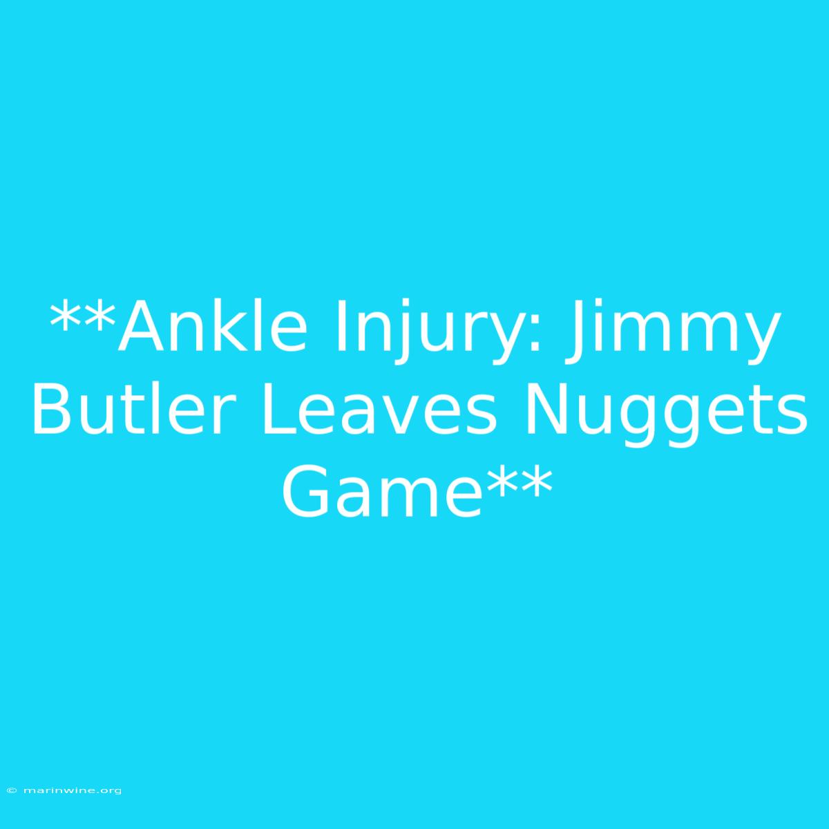 **Ankle Injury: Jimmy Butler Leaves Nuggets Game**