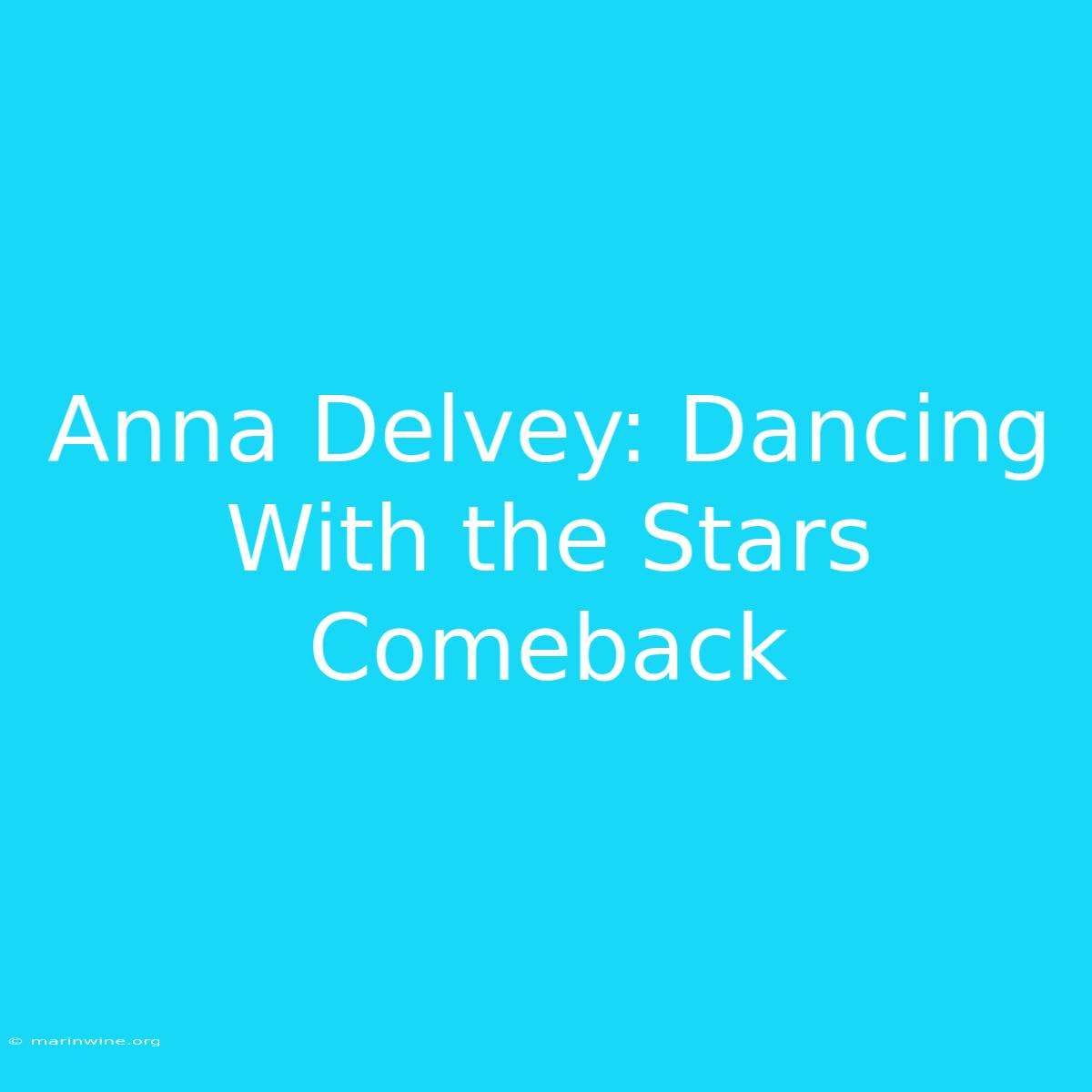 Anna Delvey: Dancing With The Stars Comeback