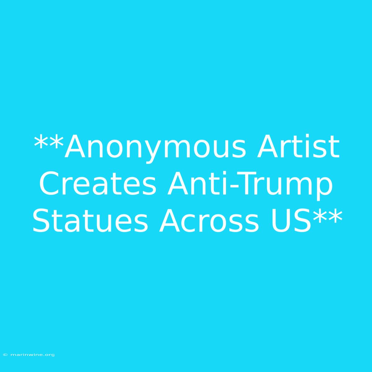 **Anonymous Artist Creates Anti-Trump Statues Across US** 