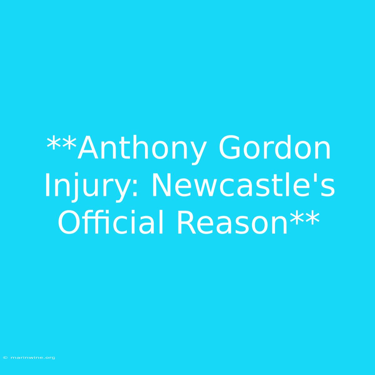 **Anthony Gordon Injury: Newcastle's Official Reason**