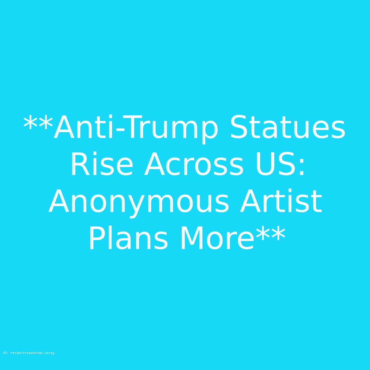 **Anti-Trump Statues Rise Across US: Anonymous Artist Plans More**