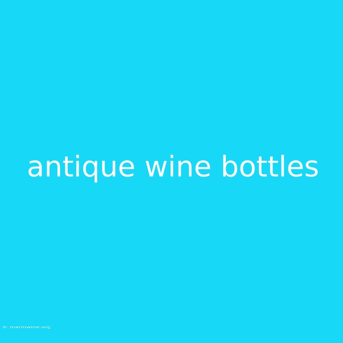 Antique Wine Bottles