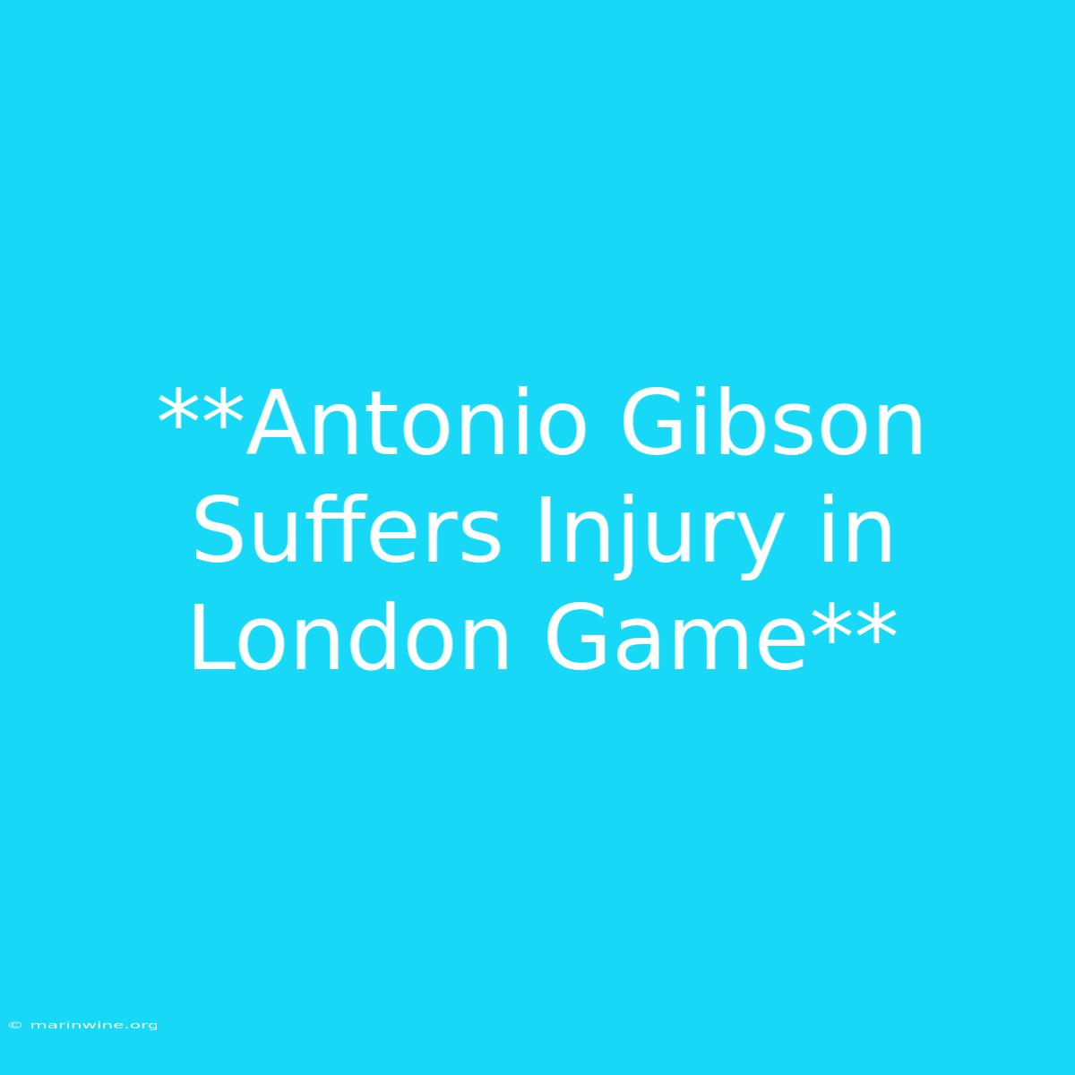 **Antonio Gibson Suffers Injury In London Game**