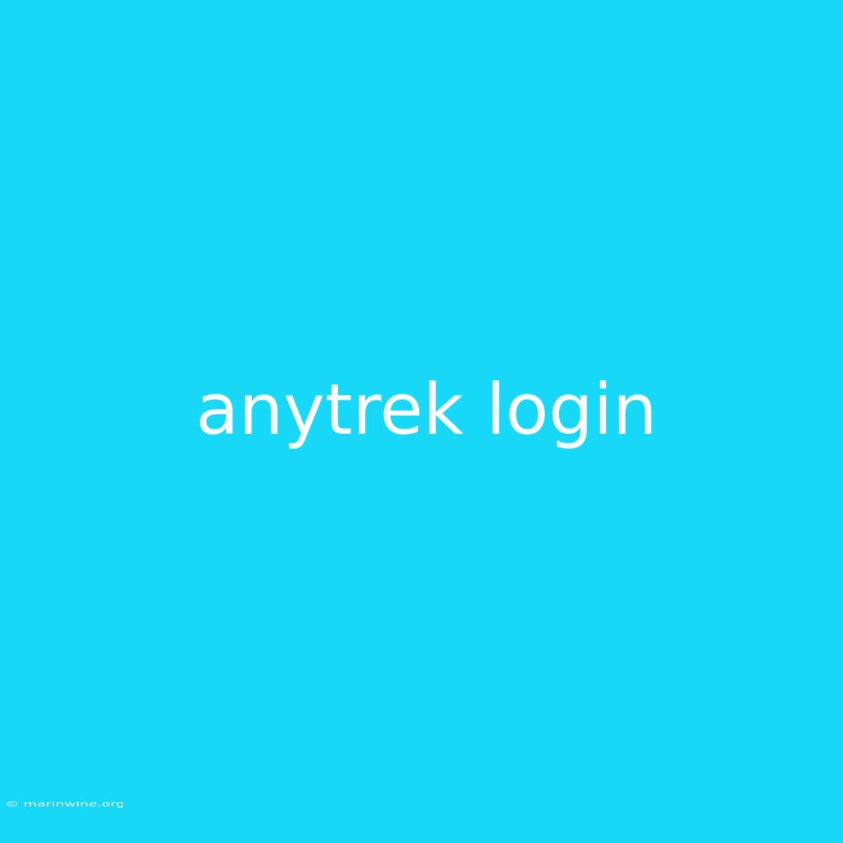 Anytrek Login