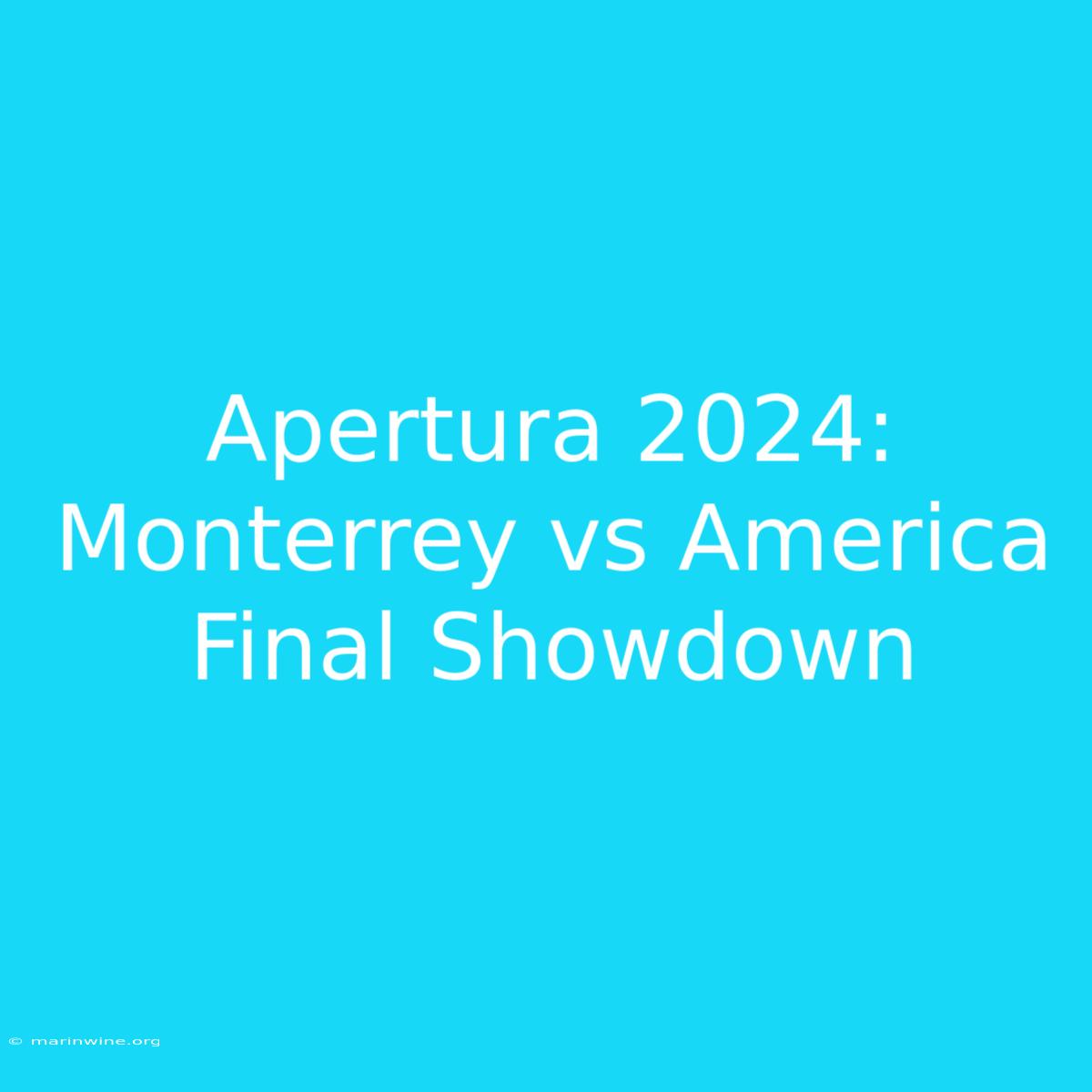 Apertura 2024: Monterrey Vs America Final Showdown