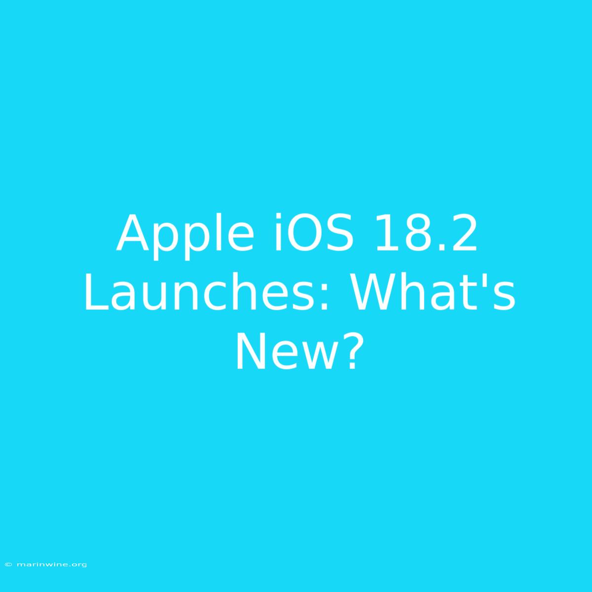 Apple IOS 18.2 Launches: What's New?