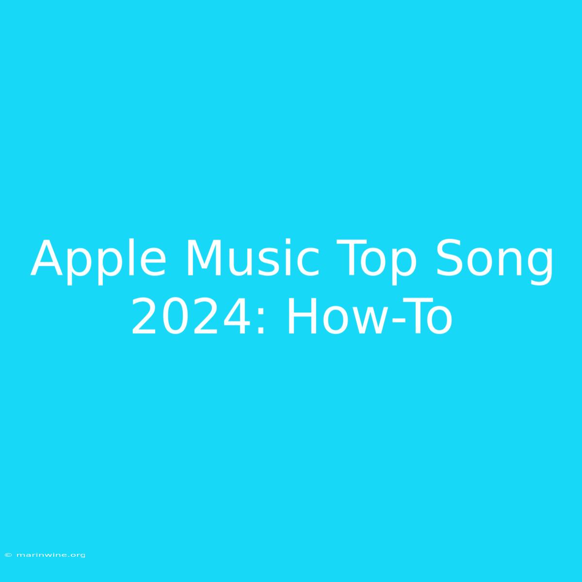 Apple Music Top Song 2024: How-To