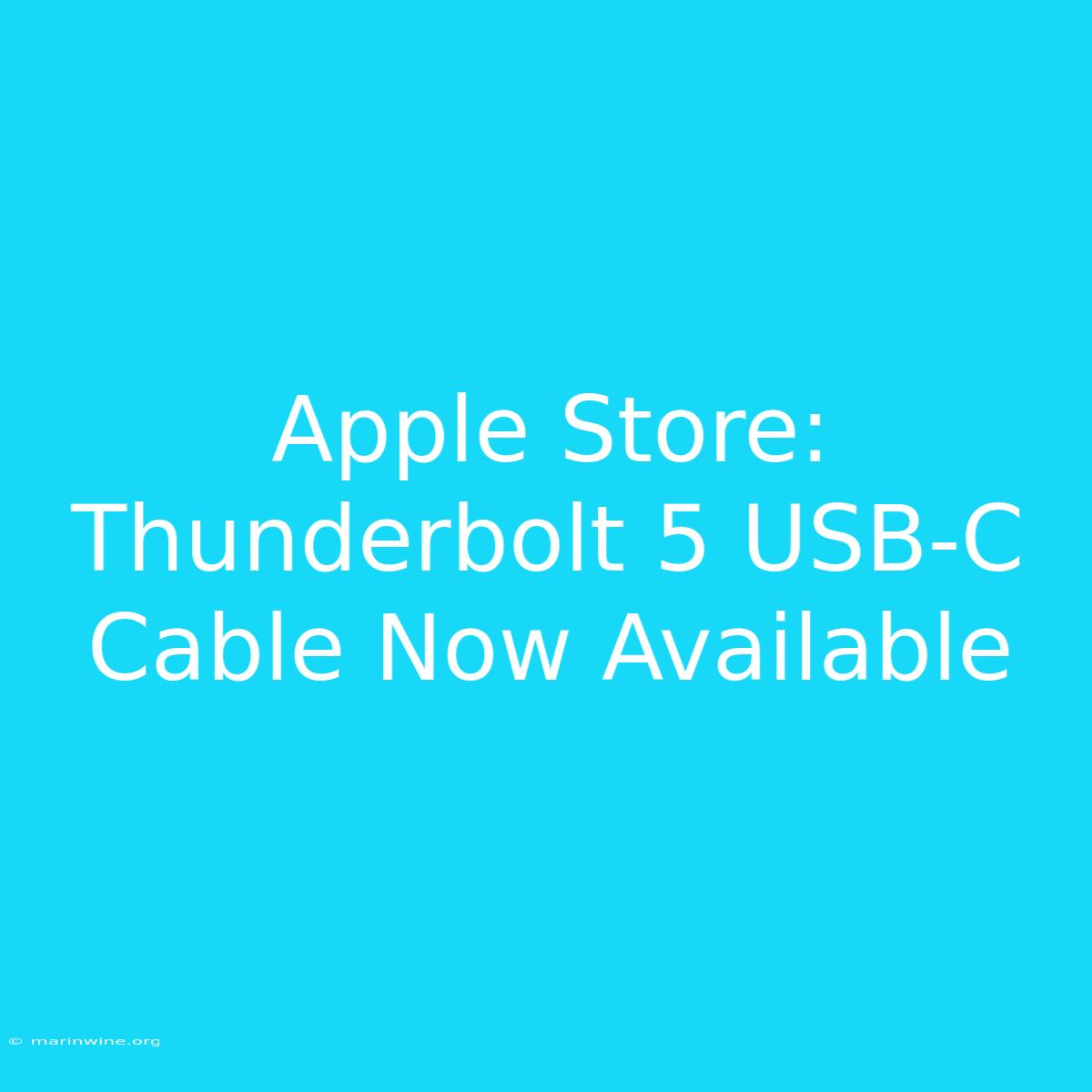 Apple Store: Thunderbolt 5 USB-C Cable Now Available