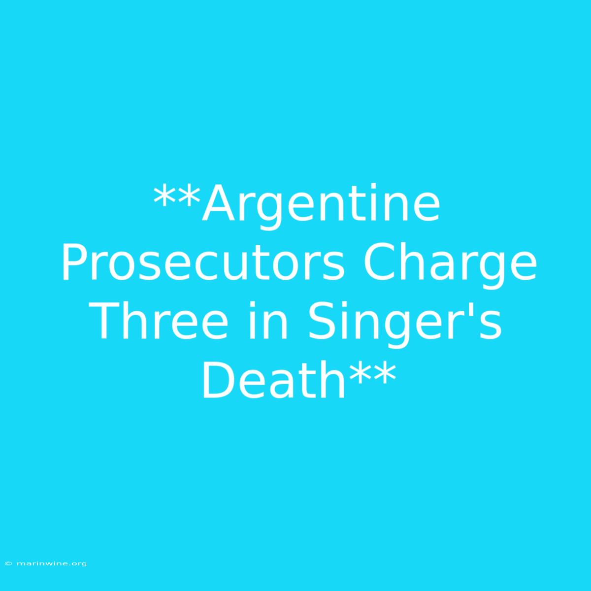 **Argentine Prosecutors Charge Three In Singer's Death**