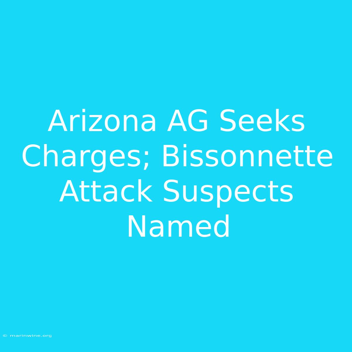 Arizona AG Seeks Charges; Bissonnette Attack Suspects Named