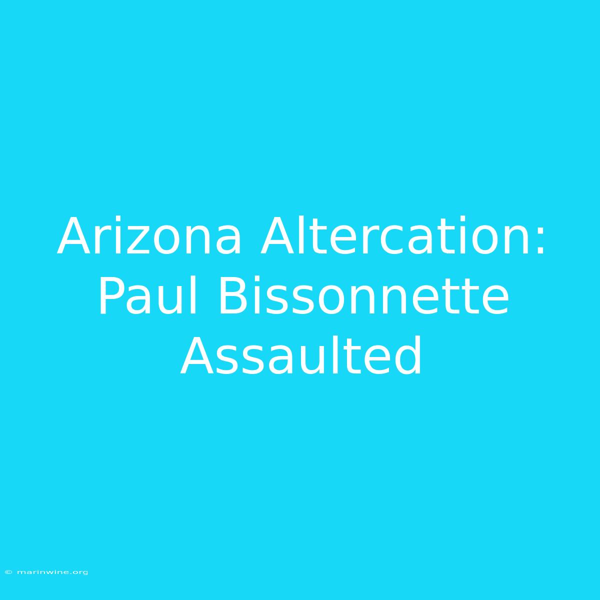 Arizona Altercation: Paul Bissonnette Assaulted