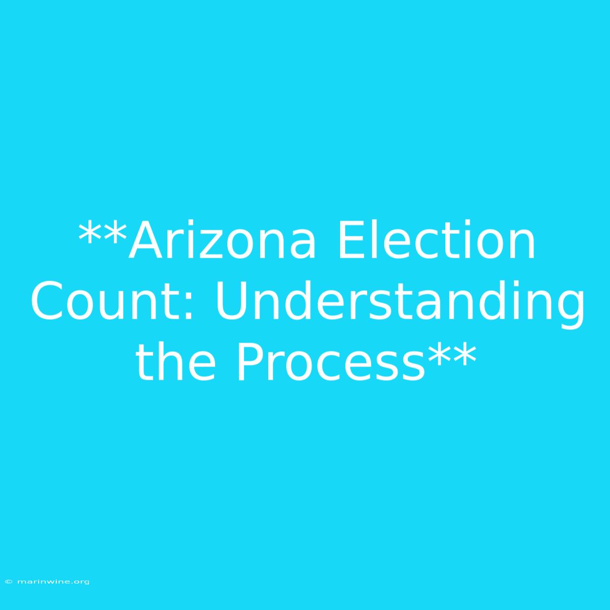 **Arizona Election Count: Understanding The Process**