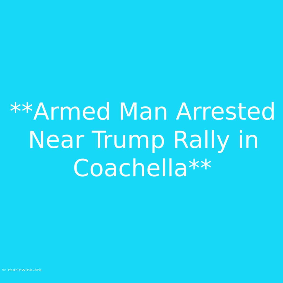 **Armed Man Arrested Near Trump Rally In Coachella**