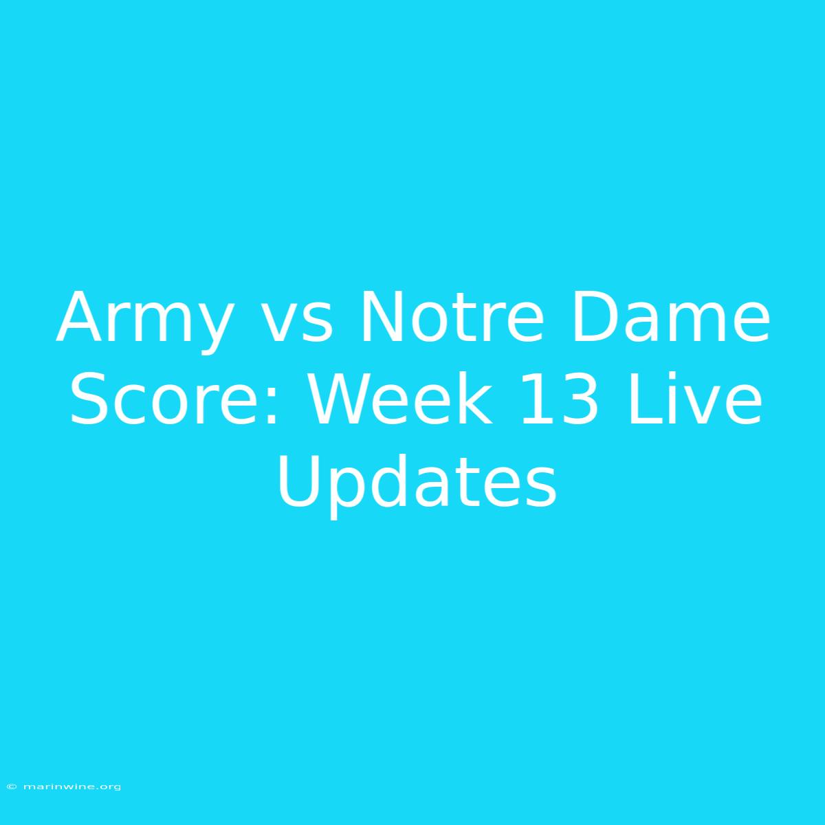 Army Vs Notre Dame Score: Week 13 Live Updates