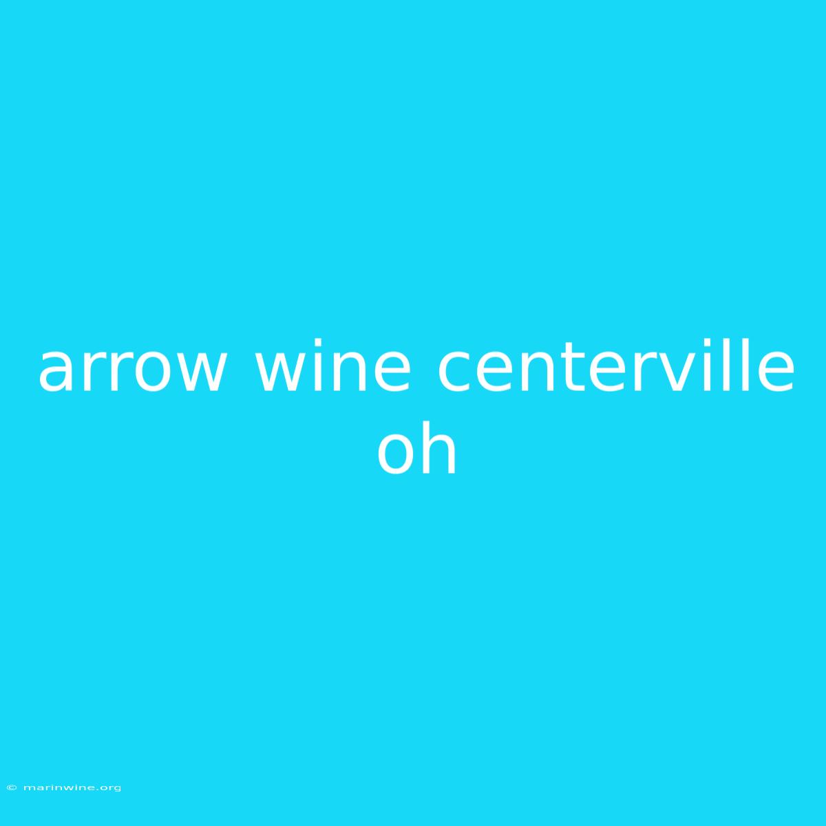 Arrow Wine Centerville Oh