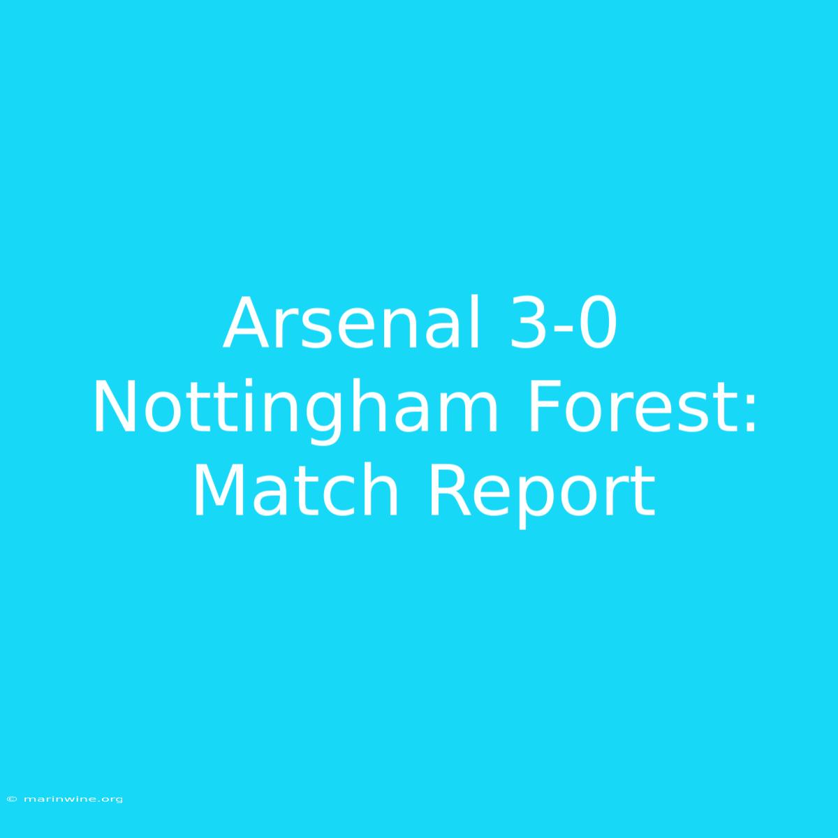 Arsenal 3-0 Nottingham Forest: Match Report