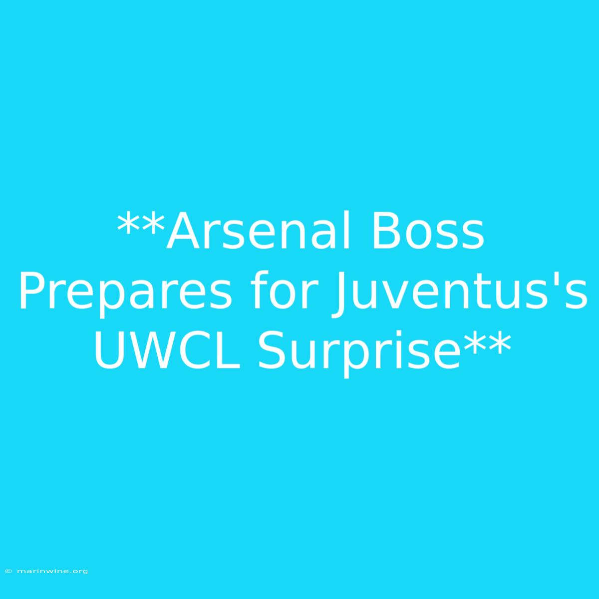 **Arsenal Boss Prepares For Juventus's UWCL Surprise**