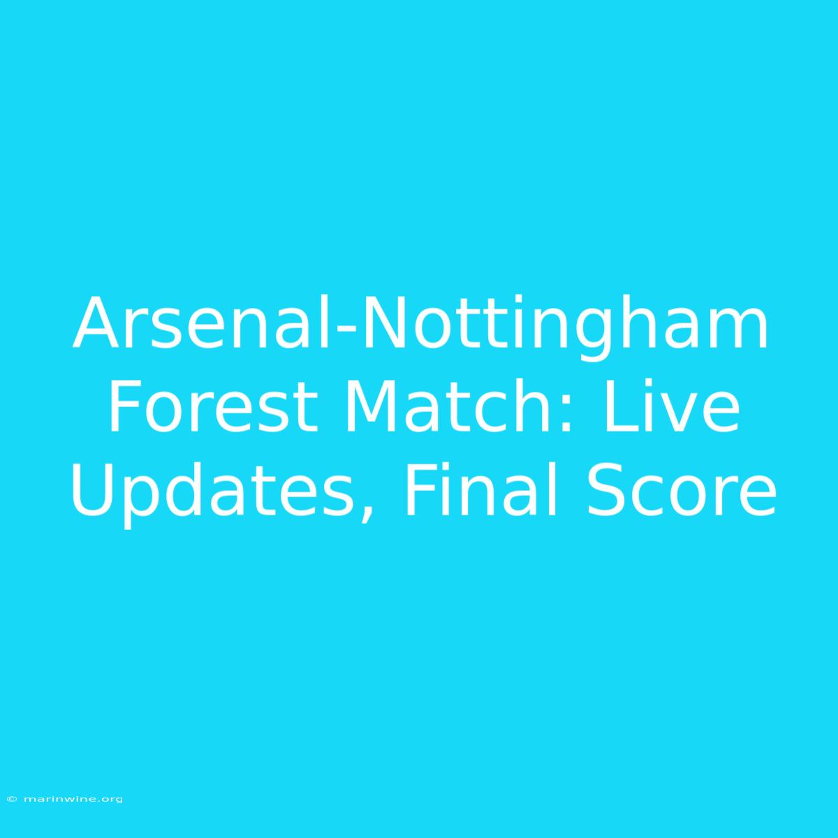 Arsenal-Nottingham Forest Match: Live Updates, Final Score