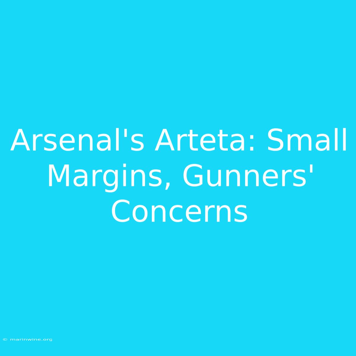 Arsenal's Arteta: Small Margins, Gunners' Concerns