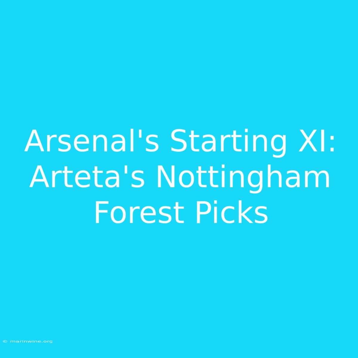 Arsenal's Starting XI: Arteta's Nottingham Forest Picks