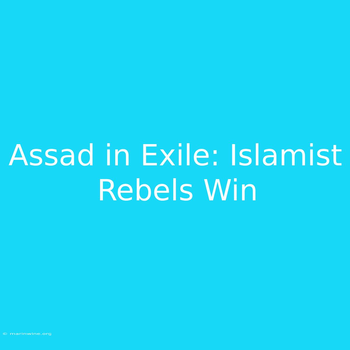 Assad In Exile: Islamist Rebels Win