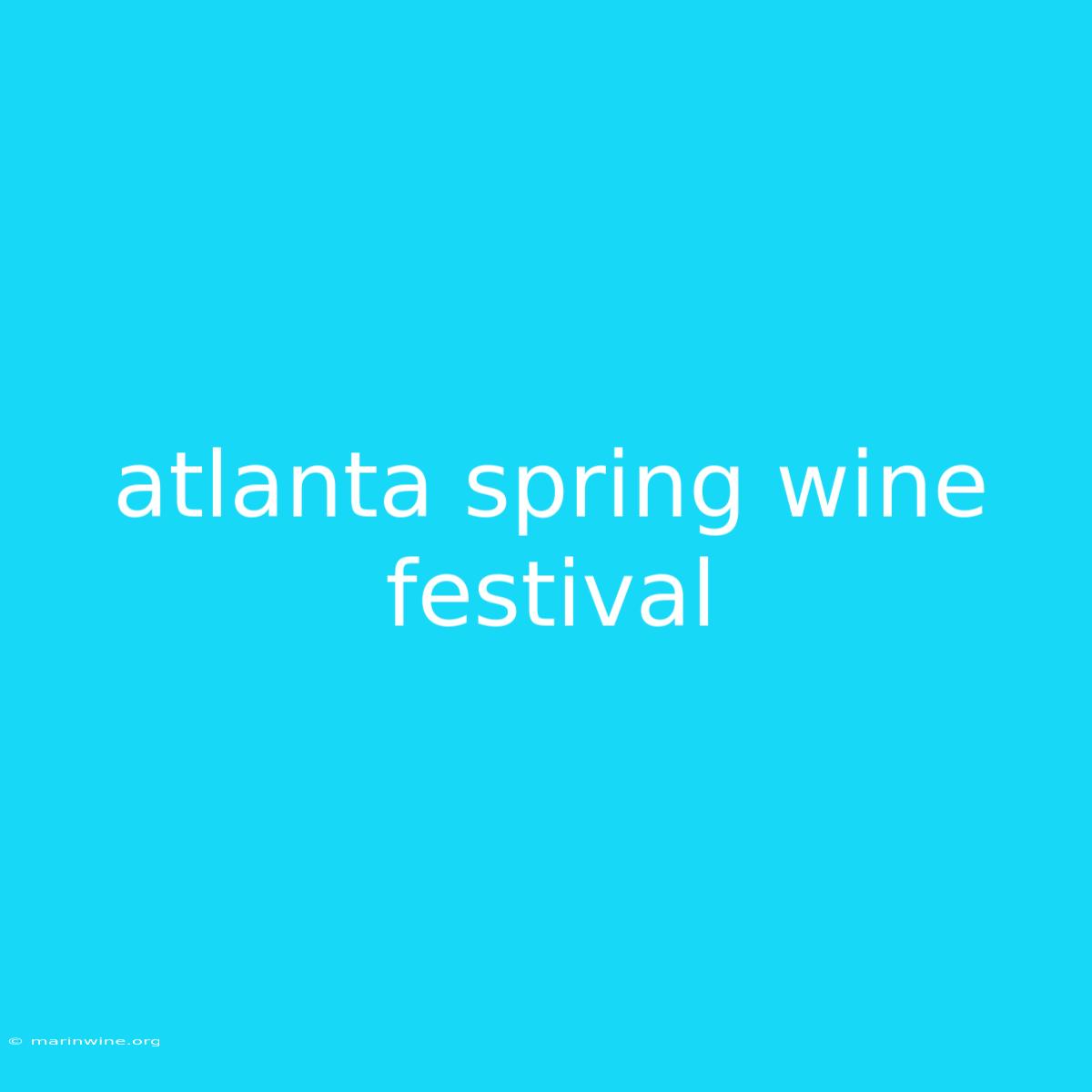 Atlanta Spring Wine Festival