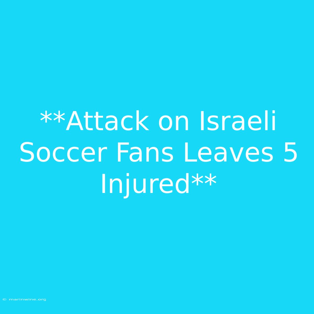 **Attack On Israeli Soccer Fans Leaves 5 Injured**