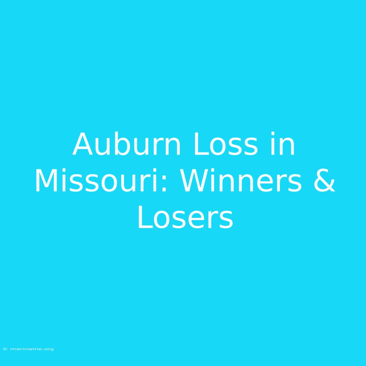 Auburn Loss In Missouri: Winners & Losers