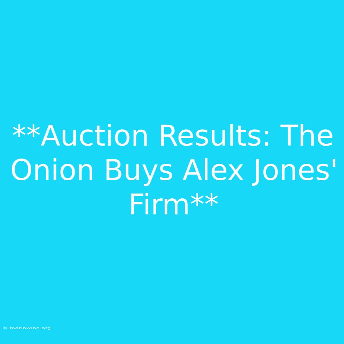 **Auction Results: The Onion Buys Alex Jones' Firm**