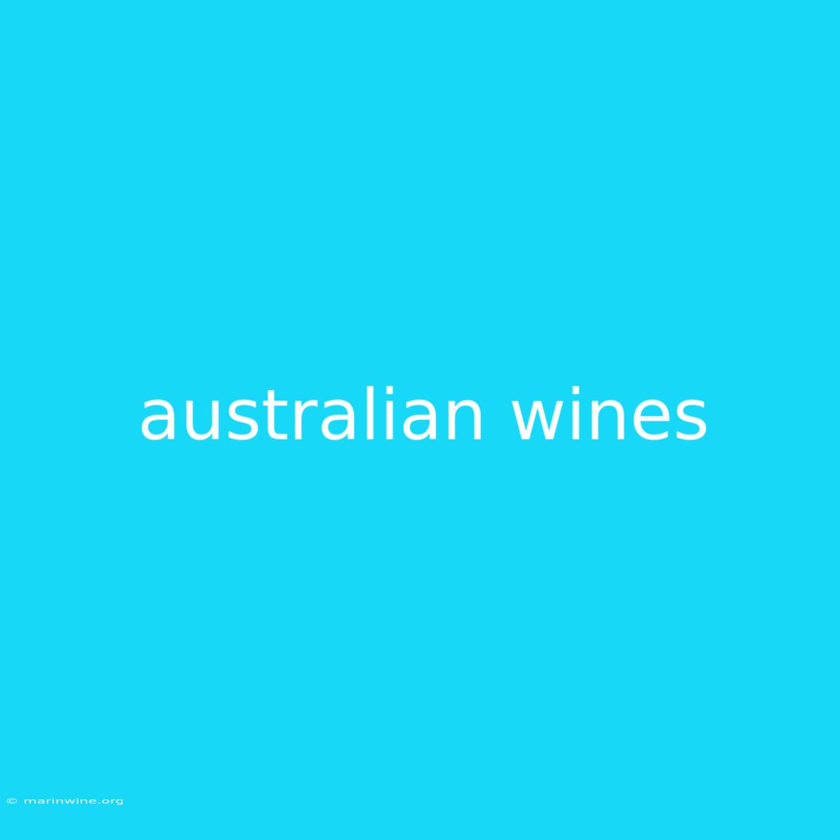 Australian Wines