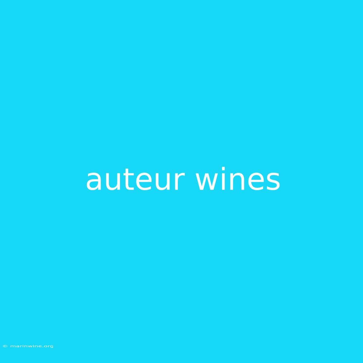 Auteur Wines