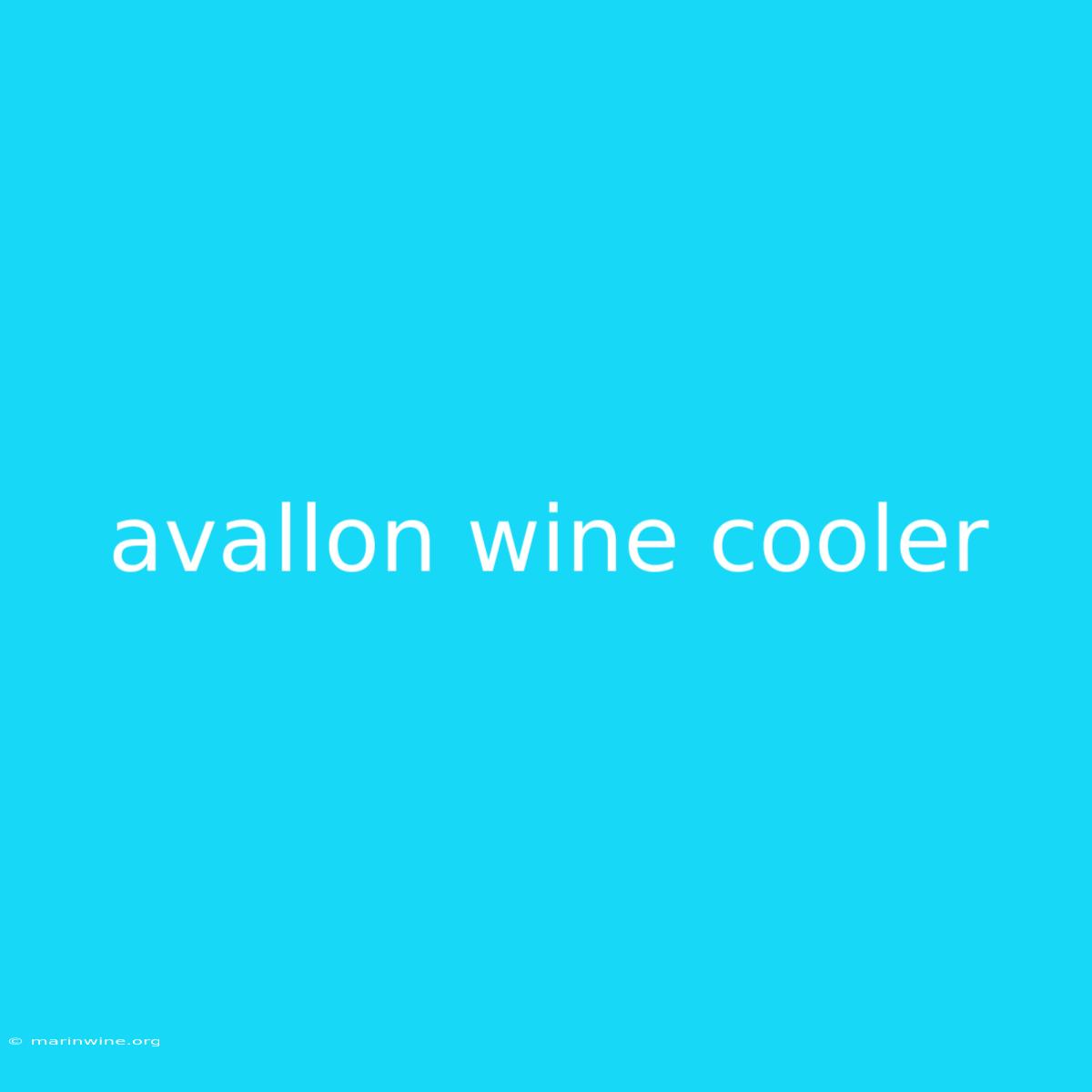 Avallon Wine Cooler