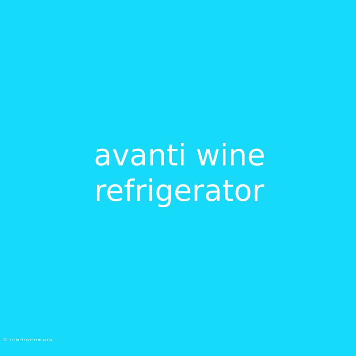 Avanti Wine Refrigerator